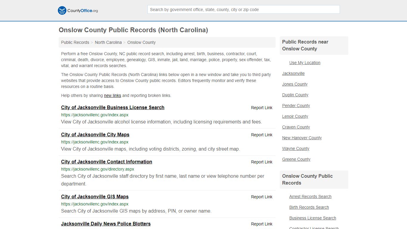 Public Records - Onslow County, NC (Business, Criminal ...